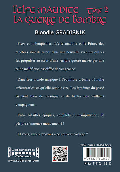 Photo verso du livre: L'elfe maudite Tome2 par Blondie Gradisnik