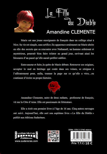 Photo verso du livre:La fille du diable par Amandine CLEMENTE 