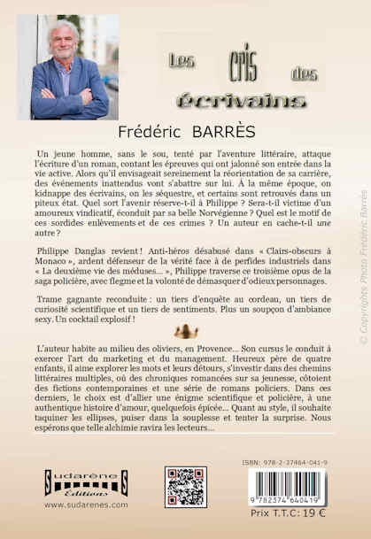 Photo verso du livre: Les cris des écrivains par Frédéric Barrès