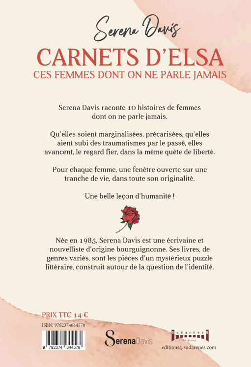 Photo recto du livre:  Carnets d'Elsa - Ces femmes dont on ne parle jamais par Serena DAVIS