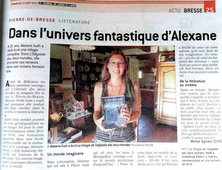 Article du journal Saône et Loire sur Alexane Guth