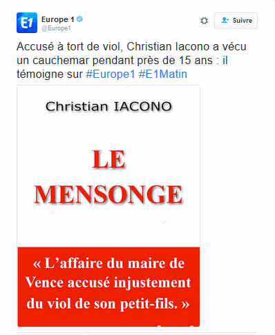 Christian Iacono et Europe 1