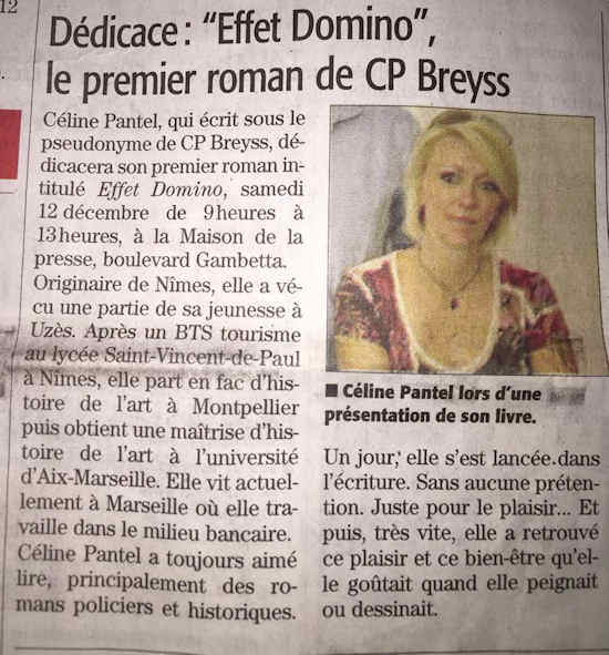 Les médias parlent du livre: Effet Domino par C. P. BREYSS