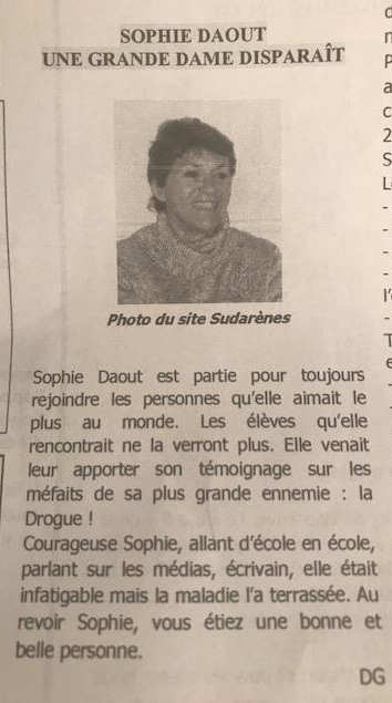 Var-Matin parle du décès de Sophie Daoût