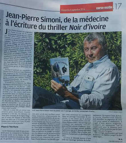 dedicace du livre: Noir d'Ivoire par Jean-Pierre Simoni